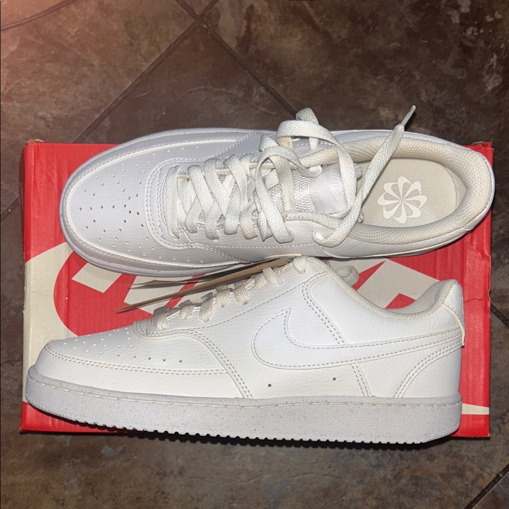Nike Court Vision Low White Athletic Sneakers - Eco-Friendly Casual Shoes